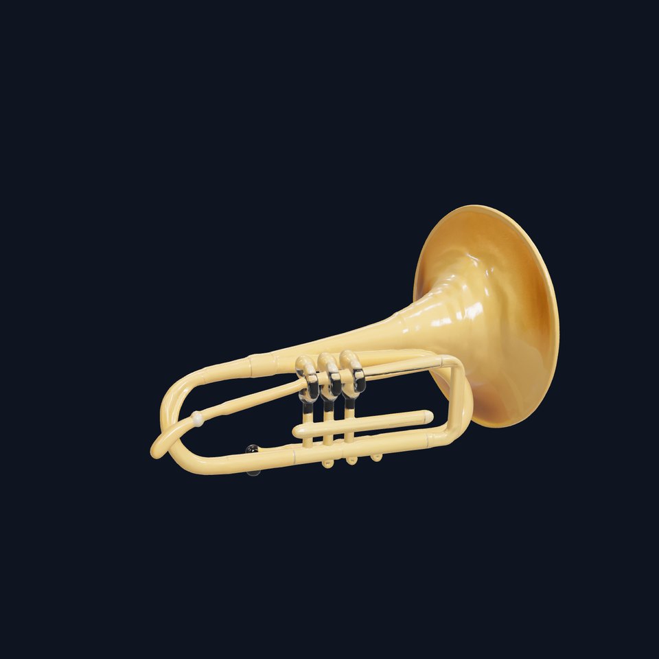 Tenor Trombone with Slide and Copper Bell model pack